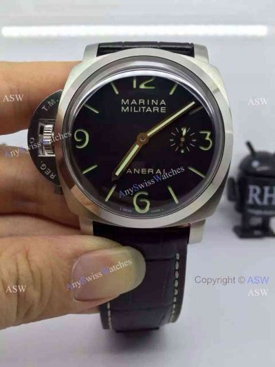 Swiss Copy Panerai Marina Militare PAM217 Watch Black Leather